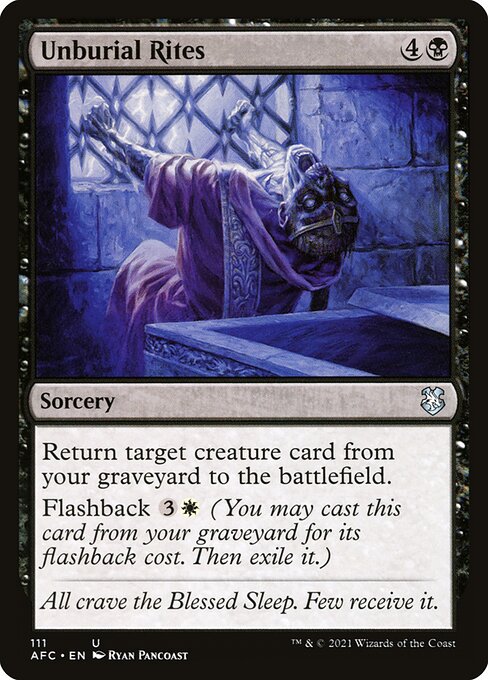 Magic the Gathering Card - Unburial Rites - MTG Circle