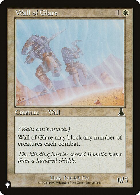 Magic the Gathering Card - Wall of Glare - MTG Circle