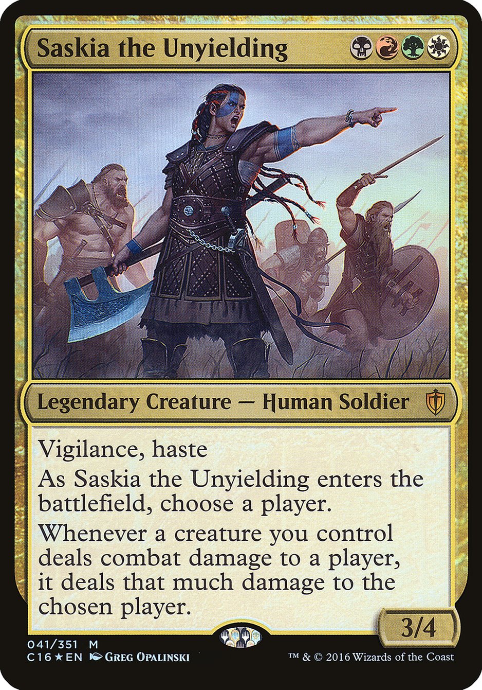 Magic the Gathering Card - Saskia the Unyielding - MTG Circle
