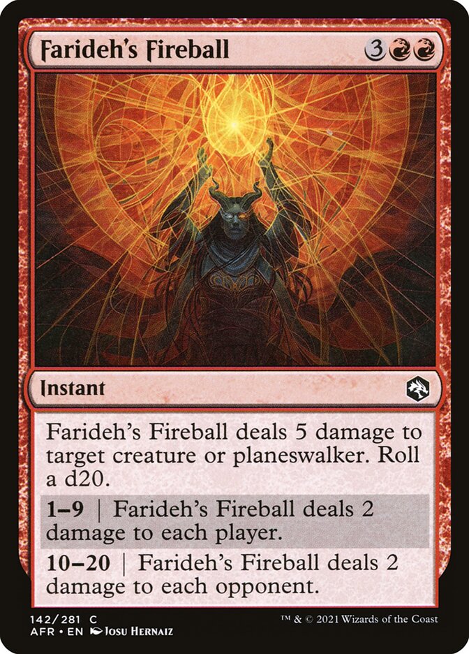 Magic the Gathering Card - Farideh's Fireball - MTG Circle