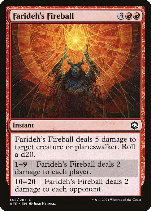 Magic the Gathering Card - Farideh's Fireball - MTG Circle