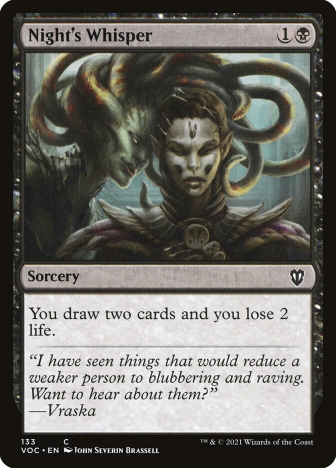 Magic the Gathering Card - Night's Whisper - MTG Circle