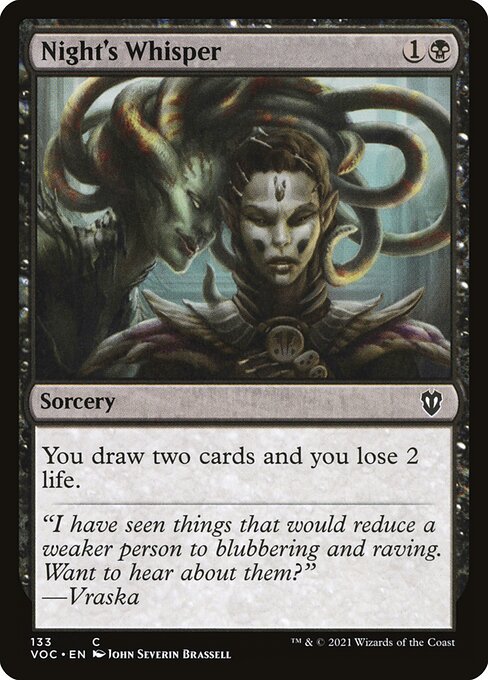 Magic the Gathering Card - Night's Whisper - MTG Circle