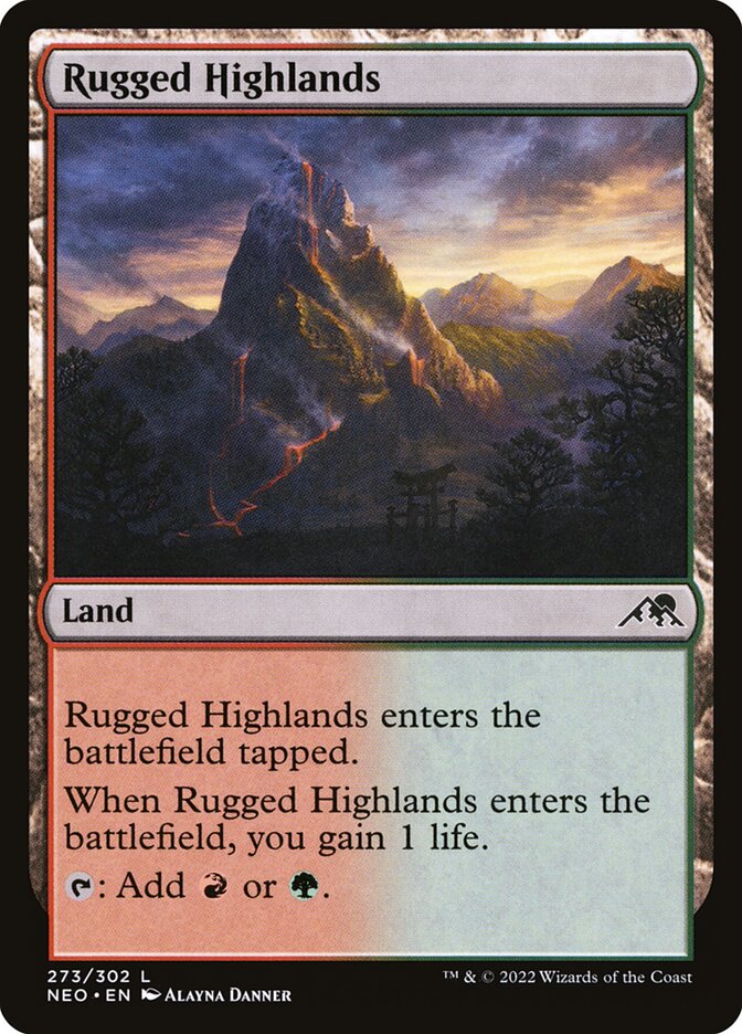 Magic the Gathering Card - Rugged Highlands - MTG Circle
