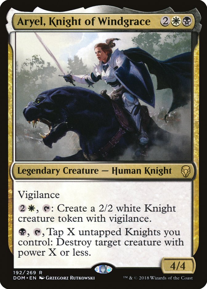 Magic the Gathering Card - Aryel, Knight of Windgrace - MTG Circle