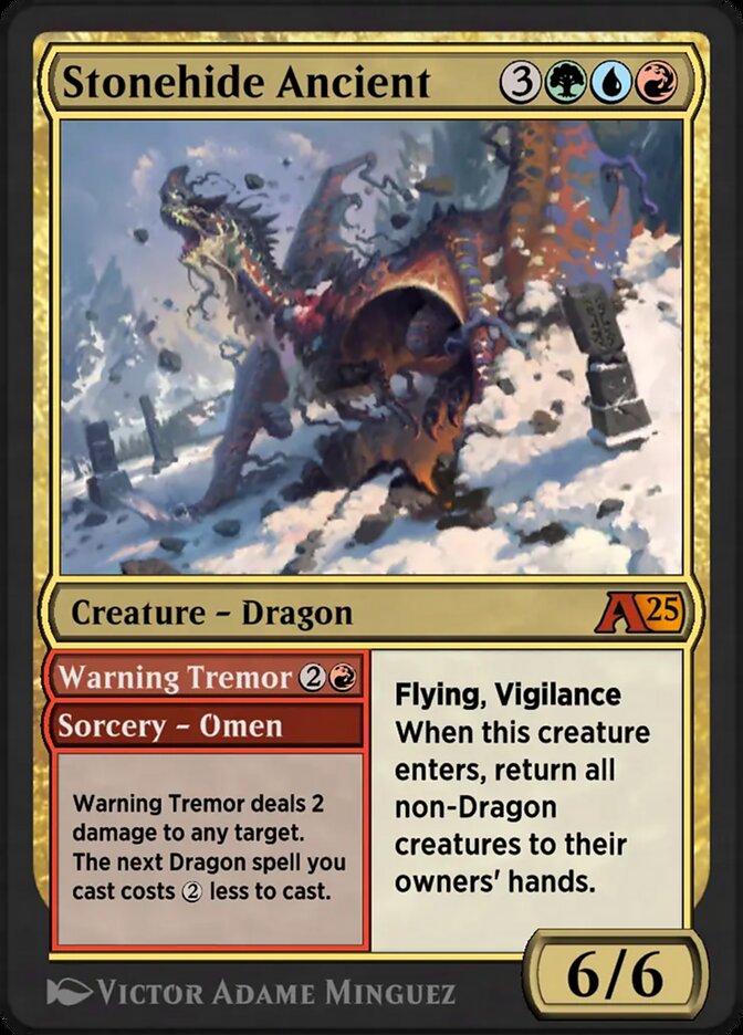 Magic the Gathering Card - Stonehide Ancient // Warning Tremor - MTG Circle
