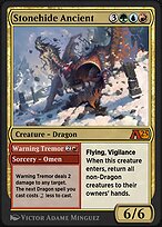 Magic the Gathering Card - Stonehide Ancient // Warning Tremor - MTG Circle