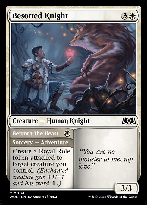 Magic the Gathering Card - Besotted Knight // Betroth the Beast - MTG Circle