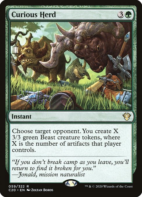 Magic the Gathering Card - Curious Herd - MTG Circle