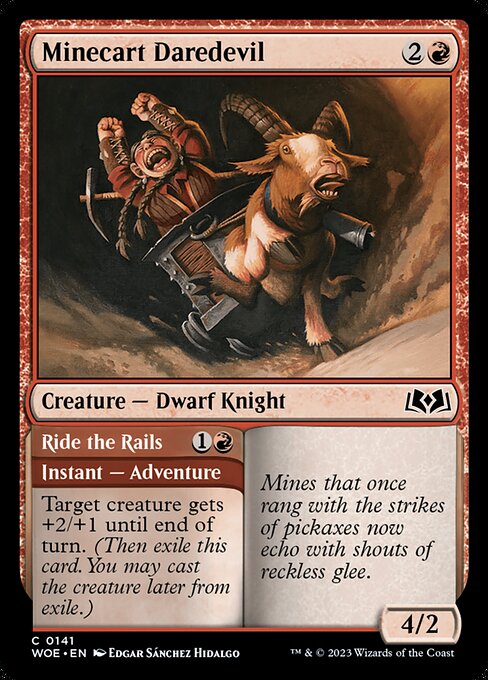 Magic the Gathering Card - Minecart Daredevil // Ride the Rails - MTG Circle
