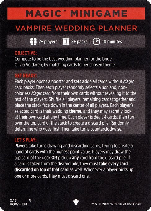 Magic the Gathering Card - Vampire Wedding Planner - MTG Circle