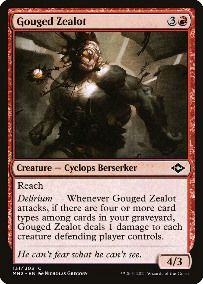 Magic the Gathering Card - Gouged Zealot - MTG Circle