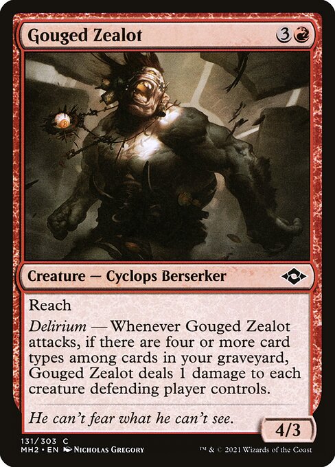 Magic the Gathering Card - Gouged Zealot - MTG Circle