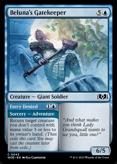 Magic the Gathering Card - Beluna's Gatekeeper // Entry Denied - MTG Circle