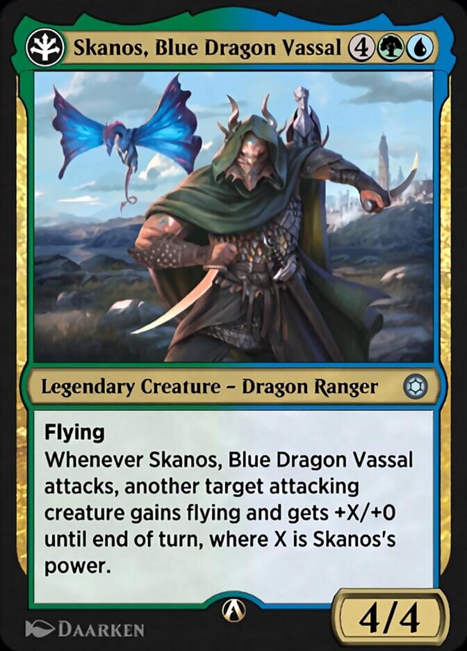 Magic the Gathering Card - Skanos, Blue Dragon Vassal - MTG Circle