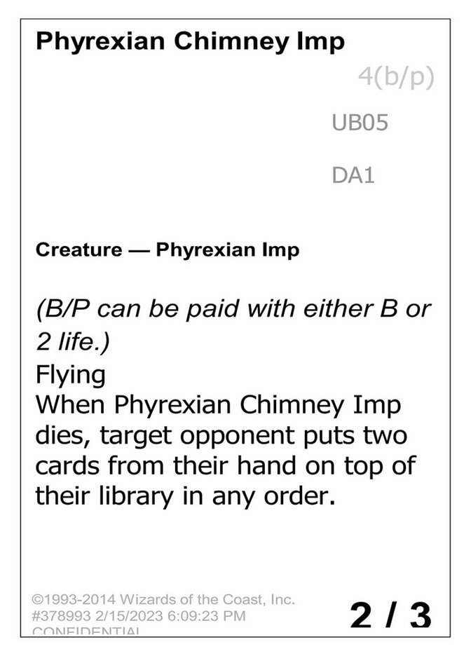 Magic the Gathering Card - Phyrexian Chimney Imp - MTG Circle