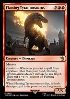 Magic the Gathering Card - Flaming Tyrannosaurus - MTG Circle