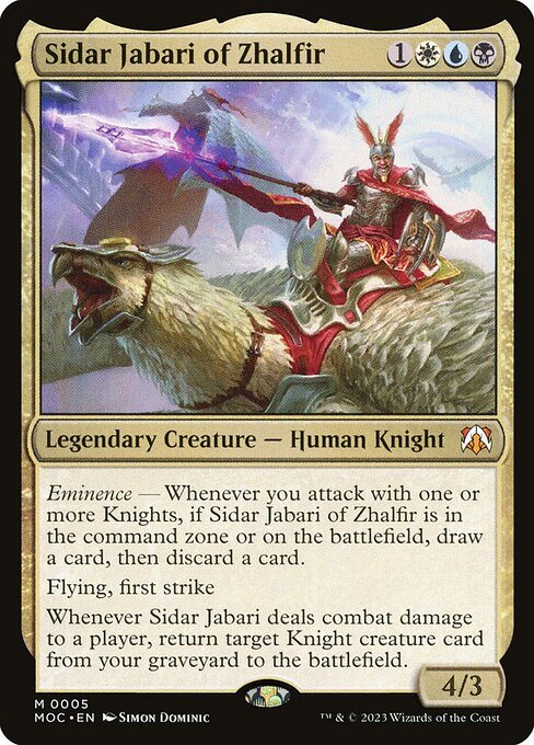 Magic the Gathering Card - Sidar Jabari of Zhalfir - MTG Circle