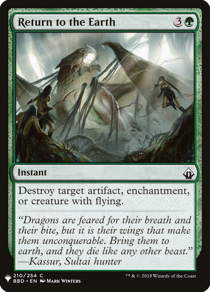 Magic the Gathering Card - Return to the Earth - MTG Circle