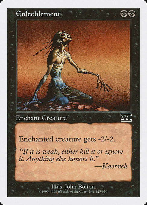 Magic the Gathering Card - Enfeeblement - MTG Circle