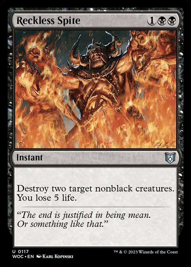 Magic the Gathering Card - Reckless Spite - MTG Circle