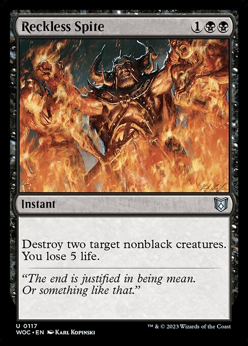 Magic the Gathering Card - Reckless Spite - MTG Circle