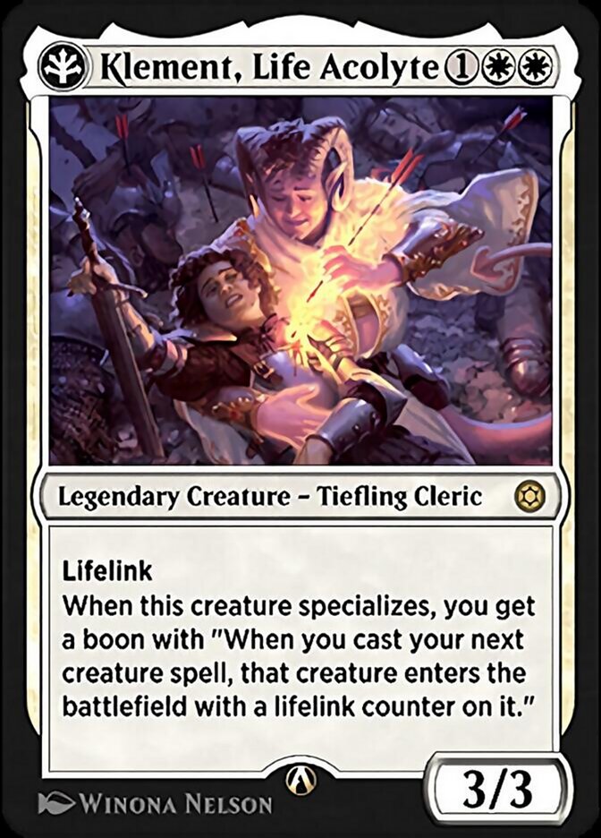 Magic the Gathering Card - Klement, Life Acolyte - MTG Circle