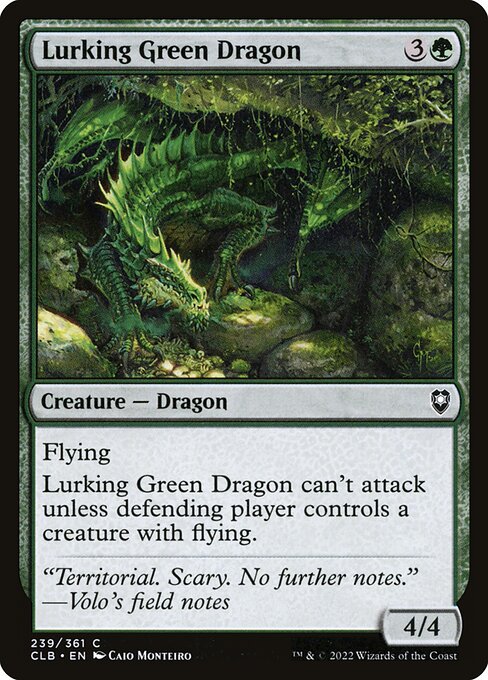 Magic the Gathering Card - Lurking Green Dragon - MTG Circle