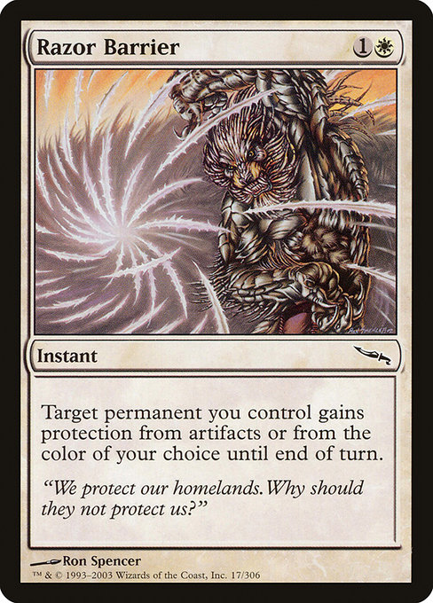 Magic the Gathering Card - Razor Barrier - MTG Circle