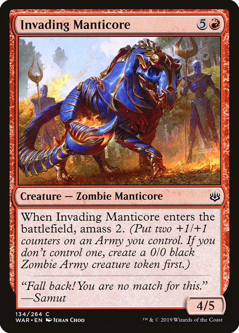 Magic the Gathering Card - Invading Manticore - MTG Circle