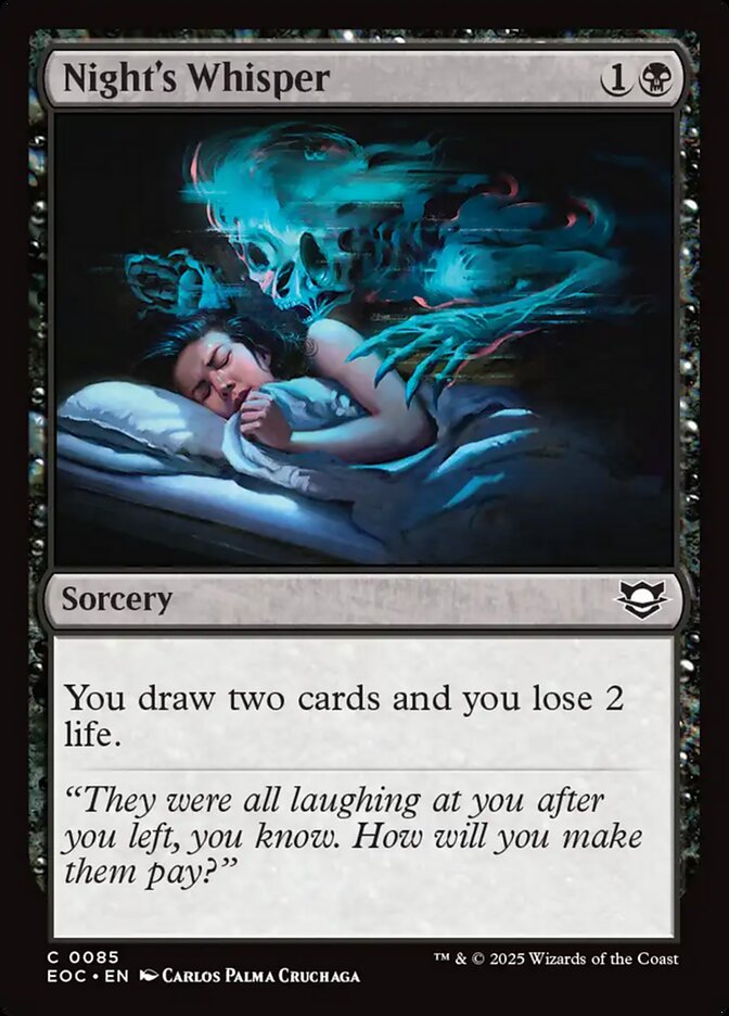 Magic the Gathering Card - Night's Whisper - MTG Circle
