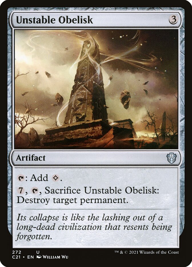 Magic the Gathering Card - Unstable Obelisk - MTG Circle