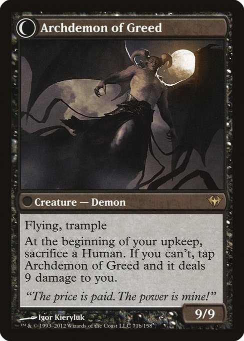 Magic the Gathering Card - Archdemon of Greed - MTG Circle
