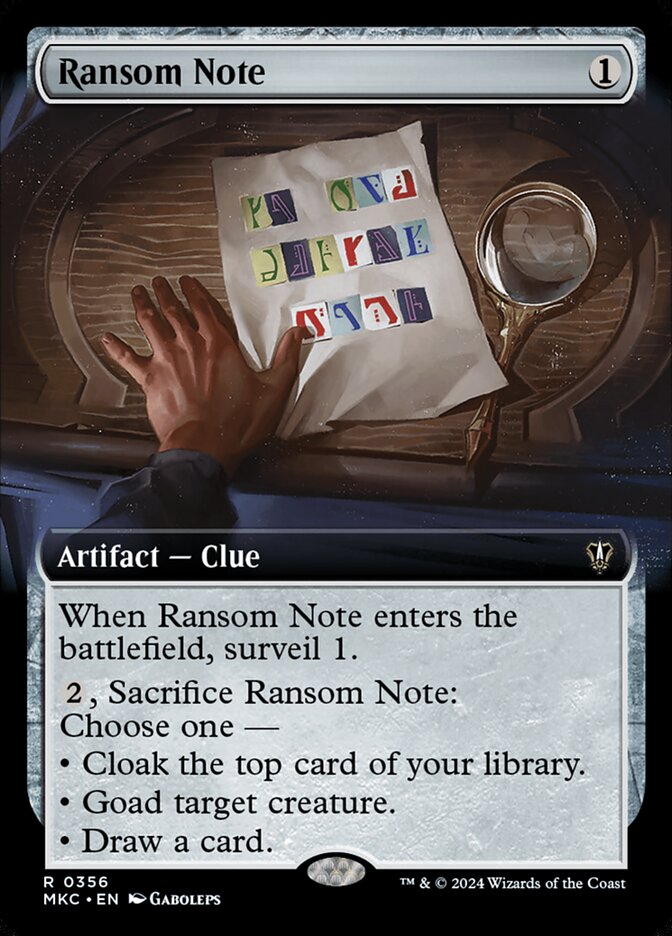Magic the Gathering Card - Ransom Note - MTG Circle