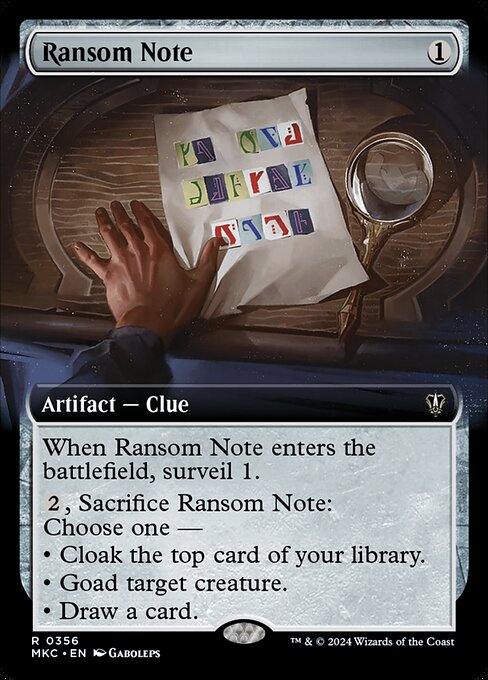 Magic the Gathering Card - Ransom Note - MTG Circle