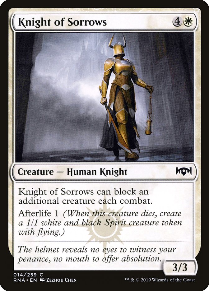 Magic the Gathering Card - Knight of Sorrows - MTG Circle