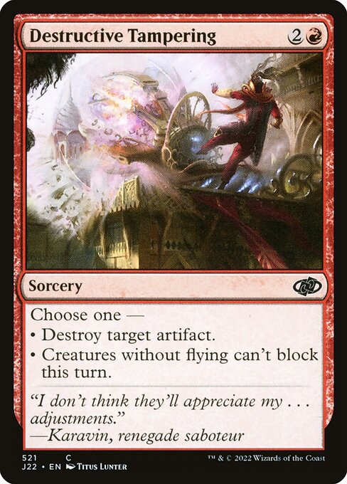 Magic the Gathering Card - Destructive Tampering - MTG Circle