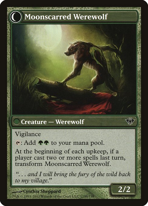 Magic the Gathering Card - Moonscarred Werewolf - MTG Circle