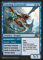 Magic the Gathering Card - Cunning Azurescale // Divining Dive - MTG Circle