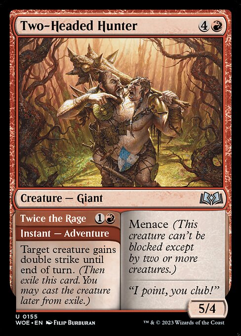 Magic the Gathering Card - Two-Headed Hunter // Twice the Rage - MTG Circle