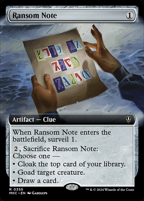 Magic the Gathering Card - Ransom Note - MTG Circle
