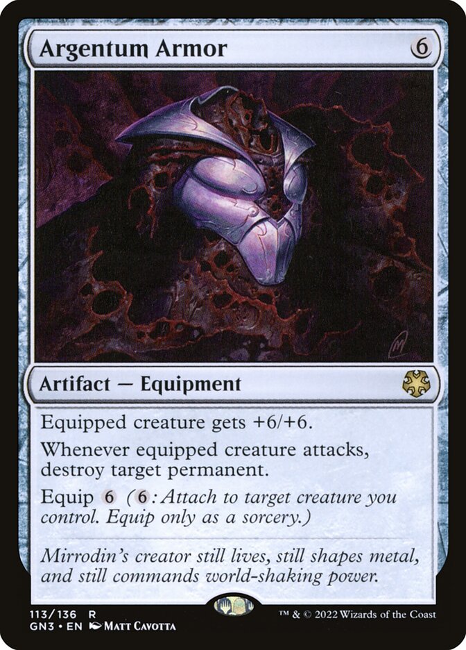 Magic the Gathering Card - Argentum Armor - MTG Circle