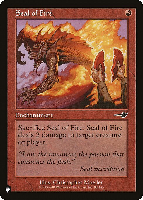Magic the Gathering Card - Seal of Fire - MTG Circle