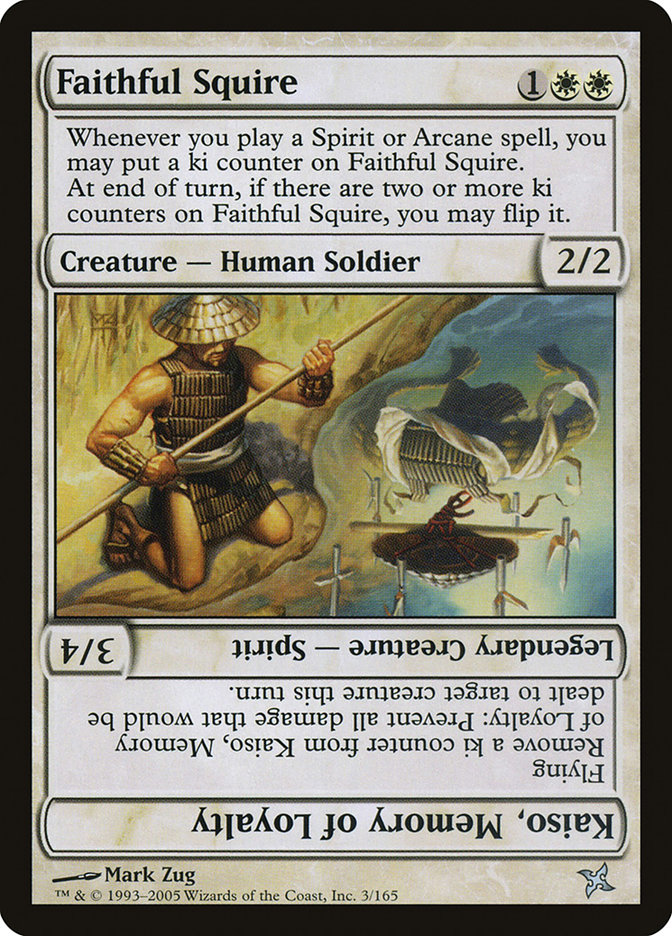 Magic the Gathering Card - Faithful Squire // Kaiso, Memory of Loyalty - MTG Circle