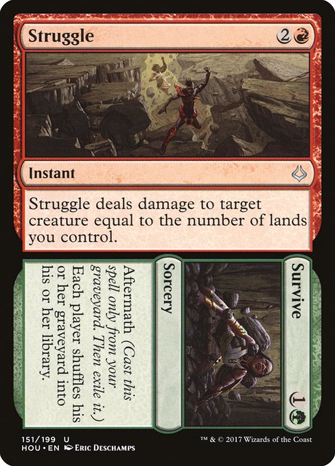 Magic the Gathering Card - Struggle // Survive - MTG Circle