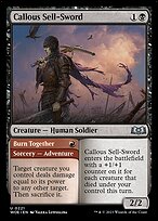 Magic the Gathering Card - Callous Sell-Sword // Burn Together - MTG Circle