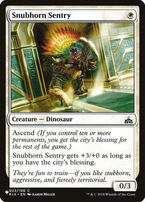 Magic the Gathering Card - Snubhorn Sentry - MTG Circle