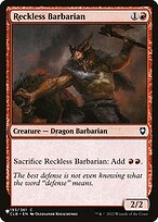 Magic the Gathering Card - Reckless Barbarian - MTG Circle