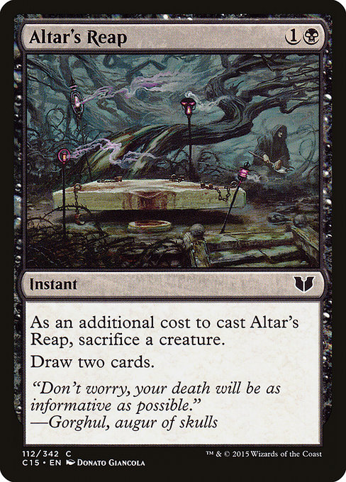 Magic the Gathering Card - Altar's Reap - MTG Circle