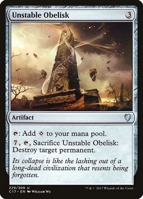 Magic the Gathering Card - Unstable Obelisk - MTG Circle